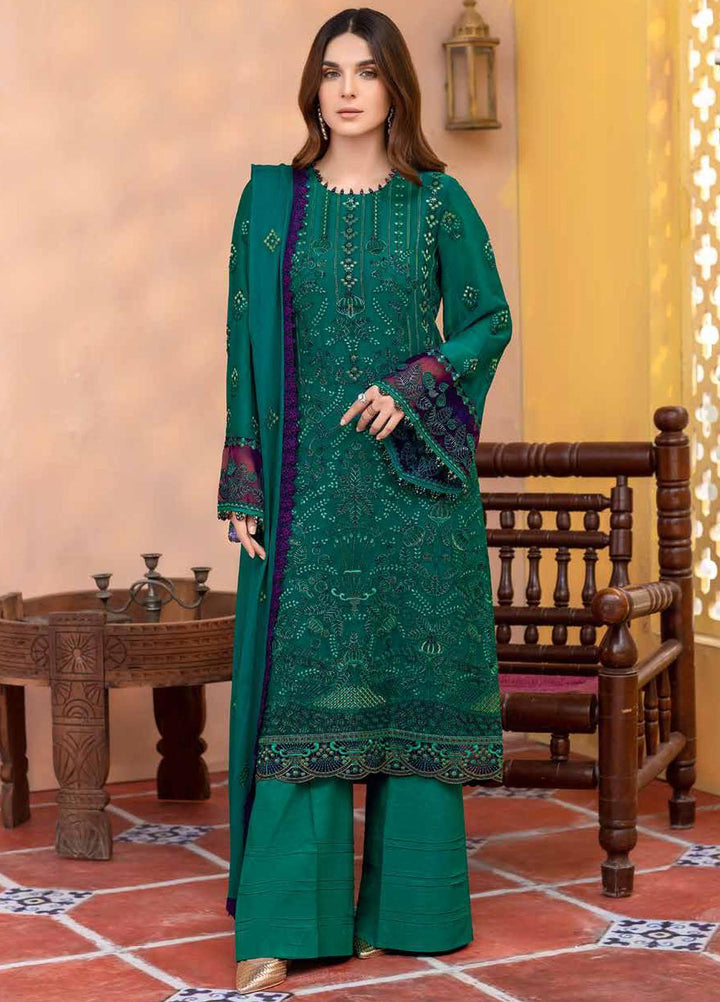 Elnaz By Flossie Embroidered Chiffon Suits Unstitched 3 Piece FS23EZ E-105 Water Garden - Festive Collection