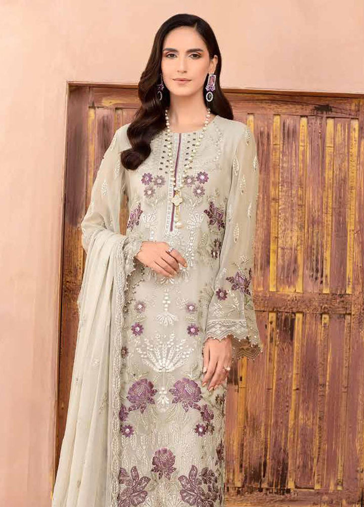 Elnaz By Flossie Embroidered Chiffon Suits Unstitched 3 Piece FS23EZ E-109 Pristine - Festive Collection