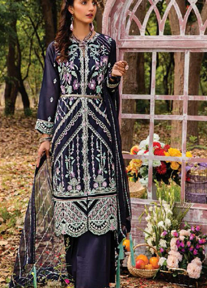 Elysia by Sana Sheraz Embroidered Lawn Suits Unstitched 3 Piece SS21E 01 Mangolia - Luxury Collection