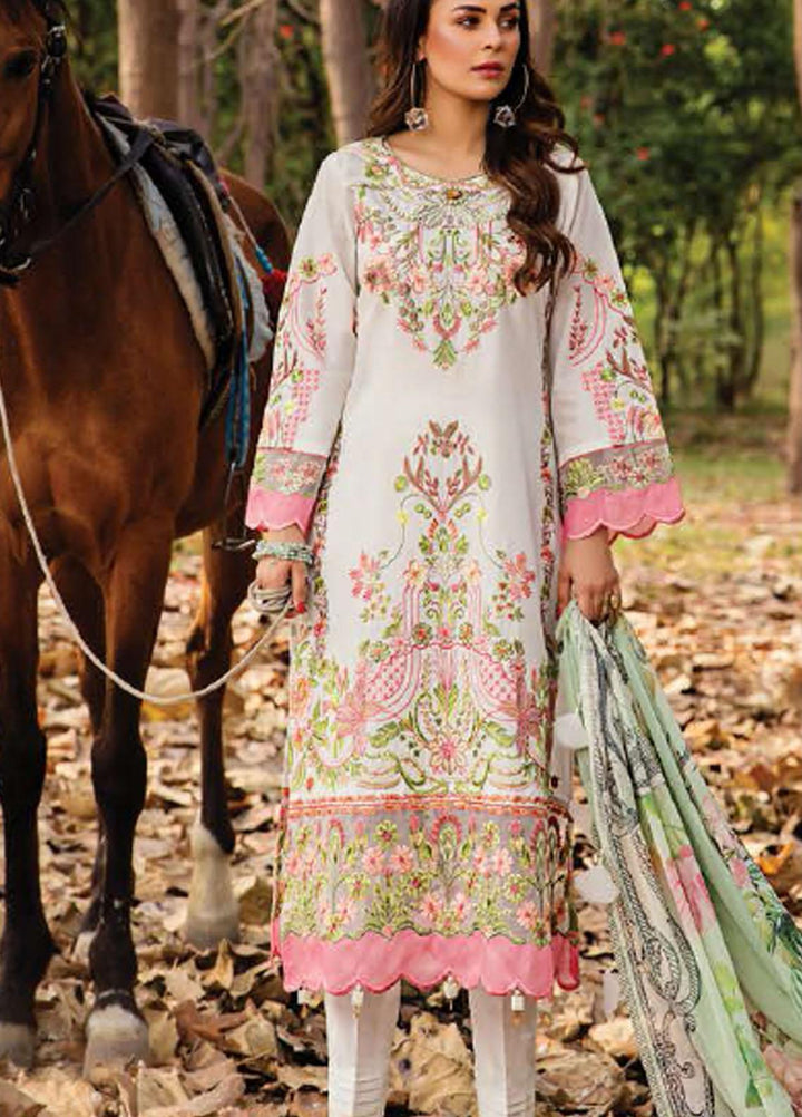 Elysia by Sana Sheraz Embroidered Lawn Suits Unstitched 3 Piece SS21E 03 Daffodil - Luxury Collection