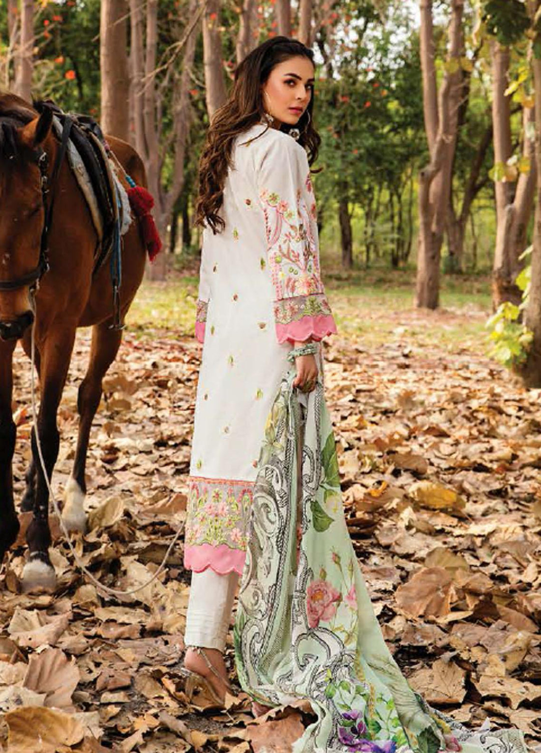 Elysia by Sana Sheraz Embroidered Lawn Suits Unstitched 3 Piece SS21E 03 Daffodil - Luxury Collection