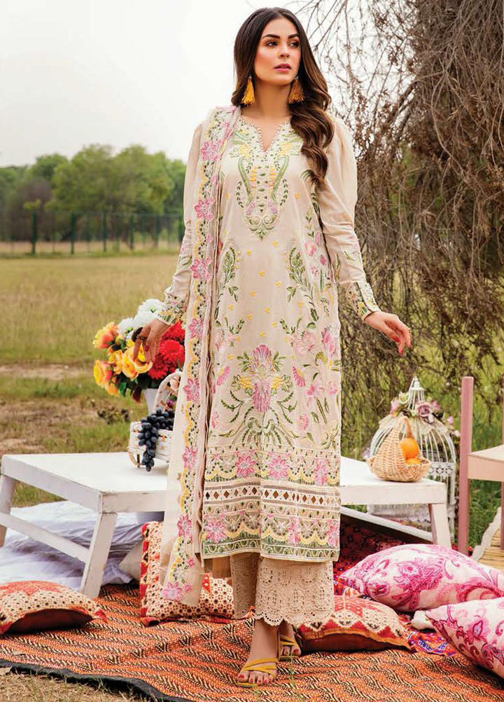 Elysia by Sana Sheraz Embroidered Lawn Suits Unstitched 3 Piece SS21E 09 Acacia - Luxury Collection