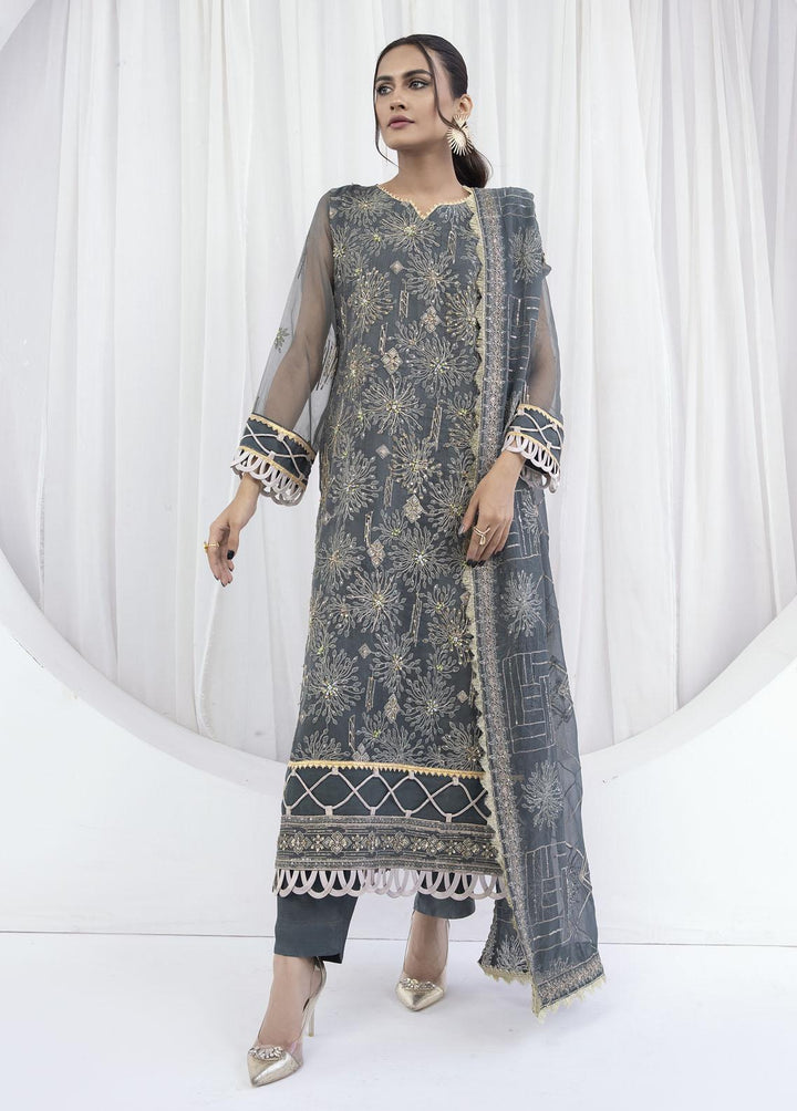 Emaan Adeel Embroidered Organza Suits Unstitched 3 Piece EA23OE AL-06 - Exclusive Collection
