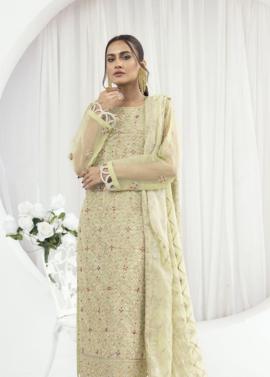 Emaan Adeel Embroidered Organza Suits Unstitched 3 Piece EA23OE AL-09 - Exclusive Collection
