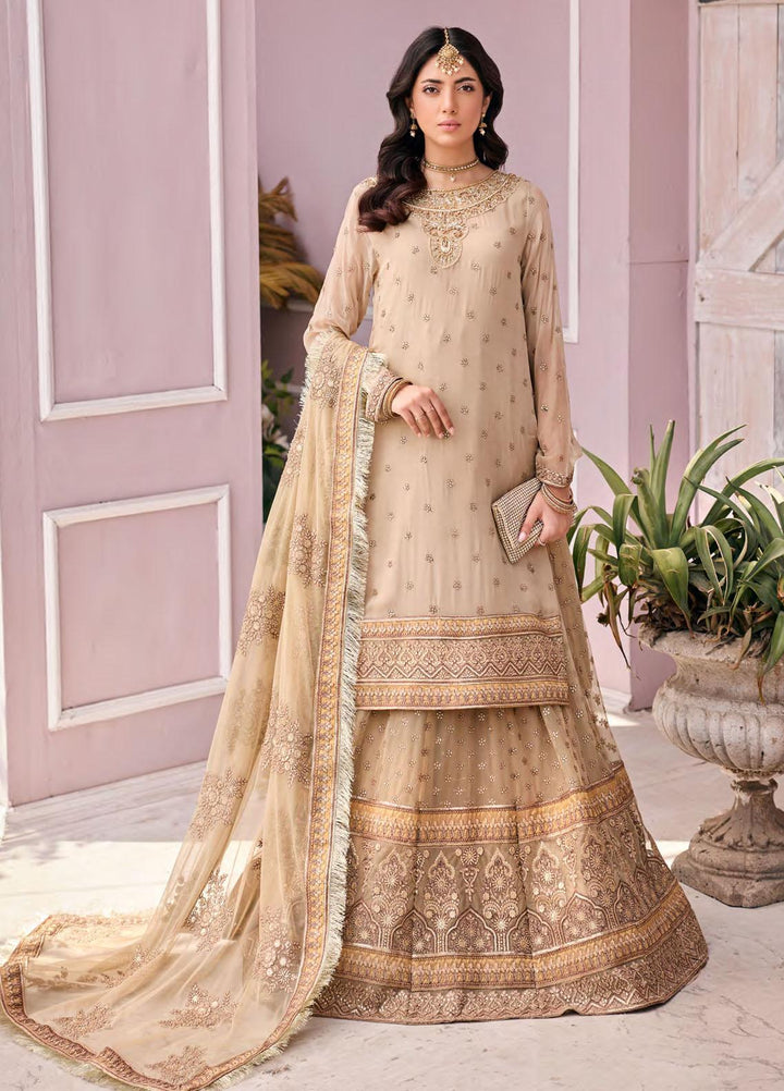 Emaan Adeel Embroidered Chiffon Suits Unstitched 3 Piece EA23FE FT-02 - Luxury Festive Collection