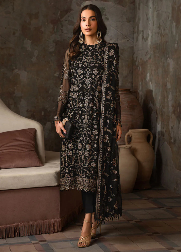 Emirah by Zarif Embroidered Chiffon Suit Unstitched 3 Piece ZR25UF ZEF 05- Hoor - Formal Collection