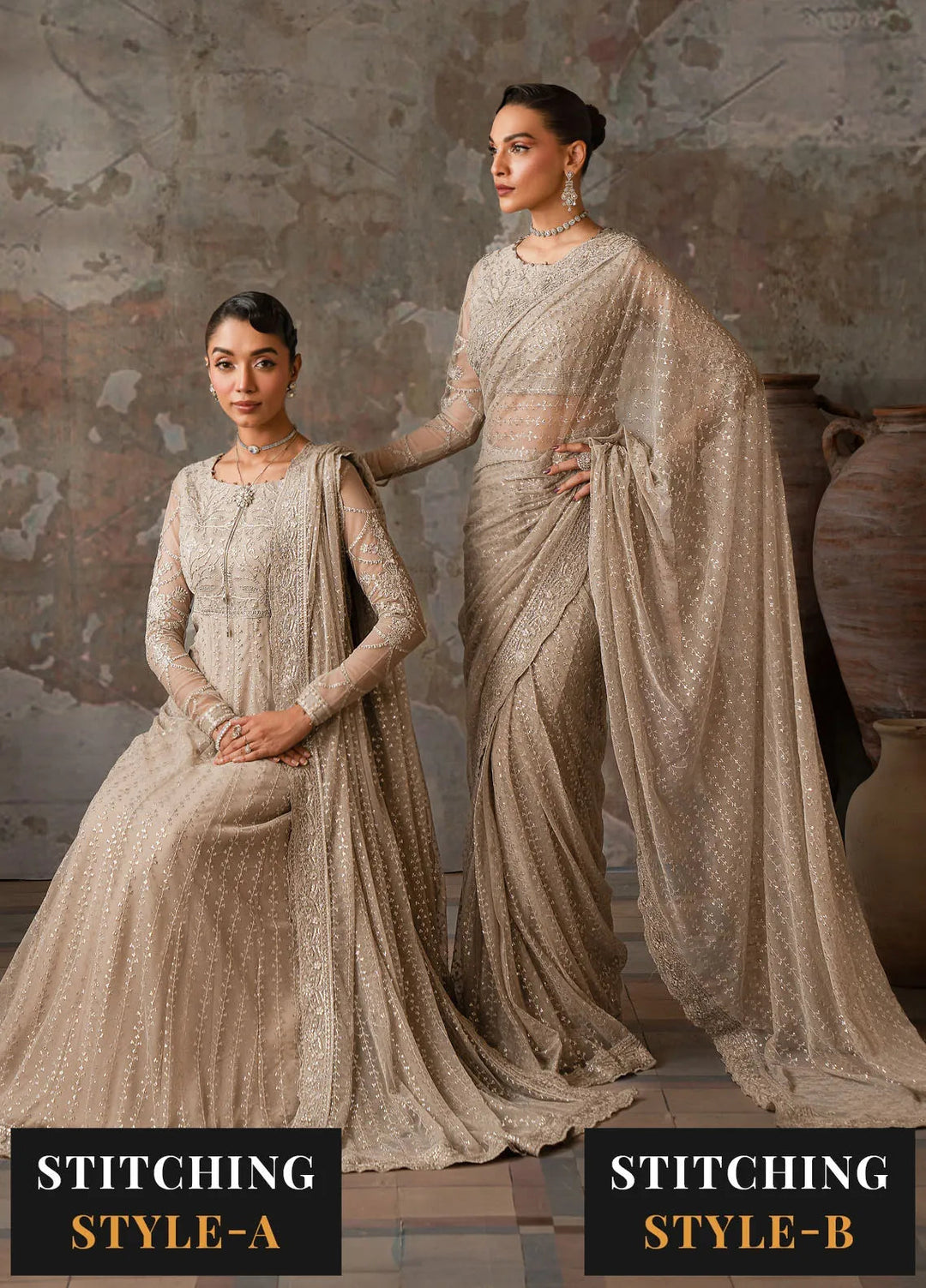 Emirah by Zarif Embroidered Net Suit Unstitched 3 Piece ZR25UF ZEF 02- Breeze - Formal Collection