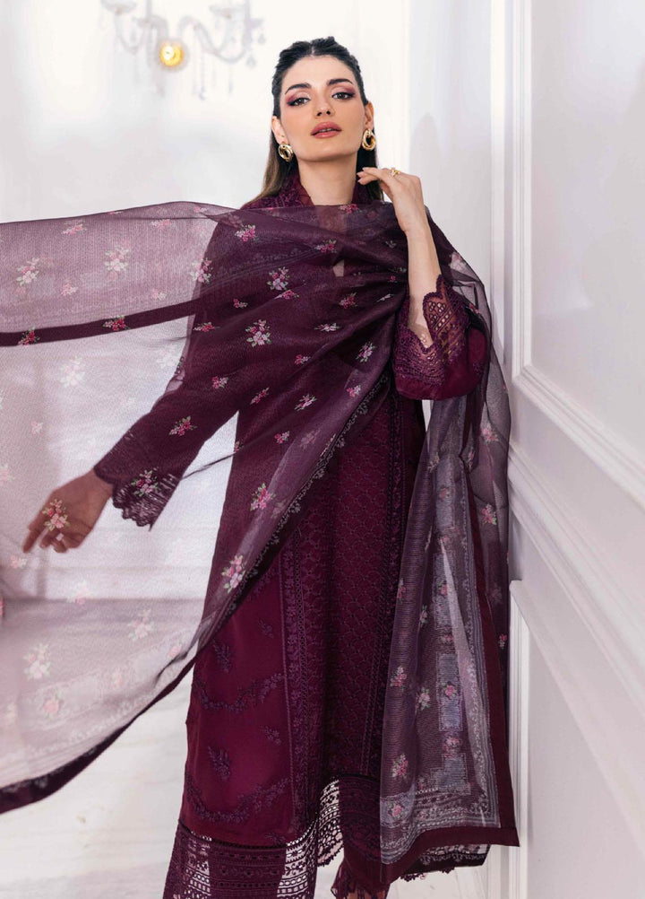 Ensembles By Azure Embroidered Organza Suits Unstitched 4 Piece AZU23ESE3 Vintage-Rose  - Festive Collection