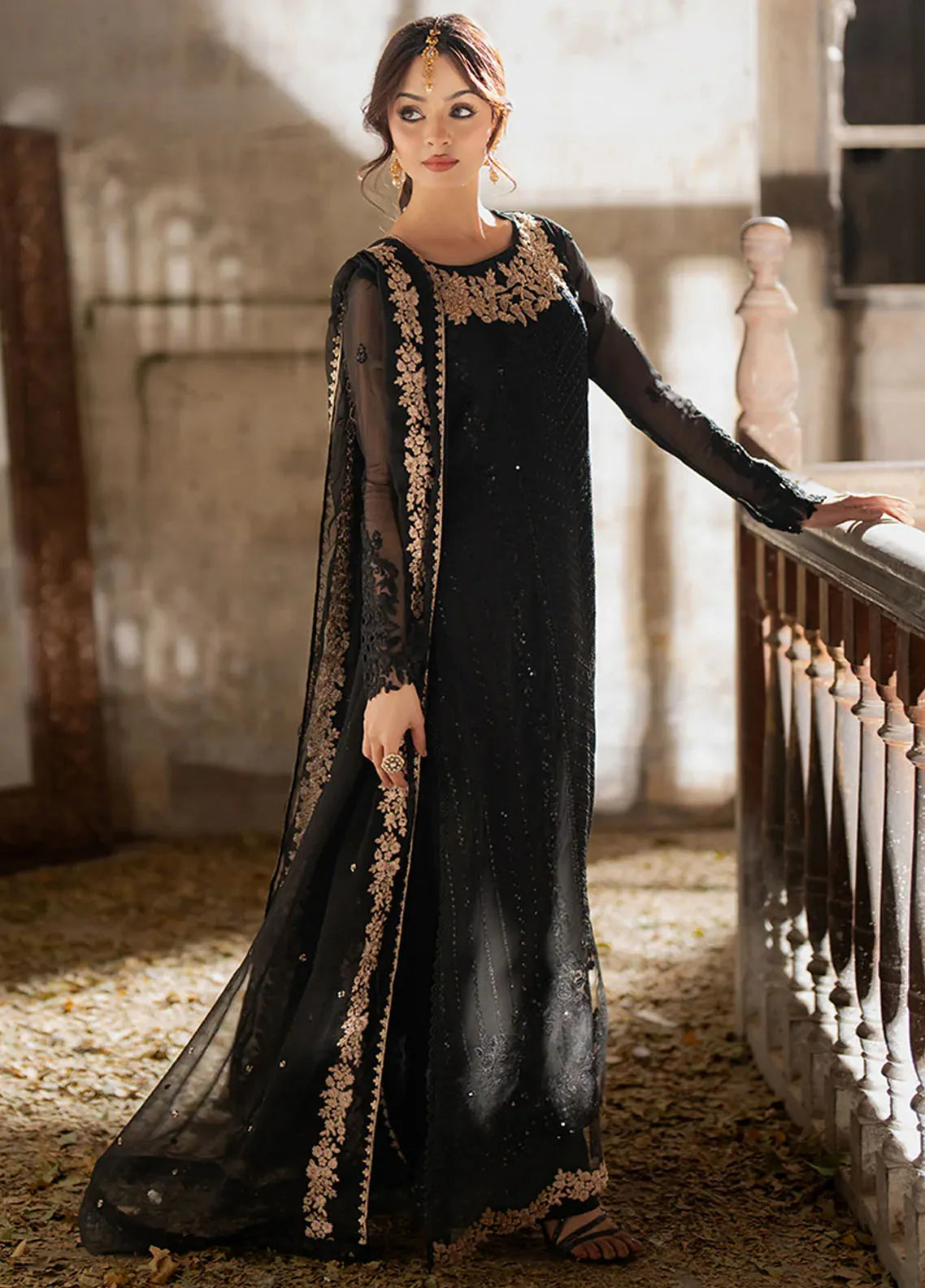 Ensembles By Azure Embroidered Chiffon Suits Unstitched 3 Piece