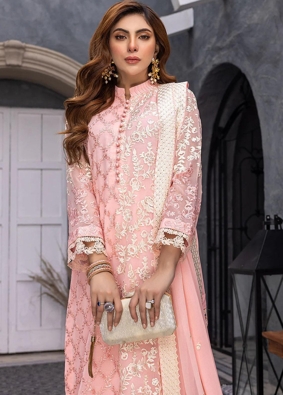 Ensembles By Azure Embroidered Chiffon Suits Unstitched 3 Piece AZU23EC Imperial Glow - Festive Collection