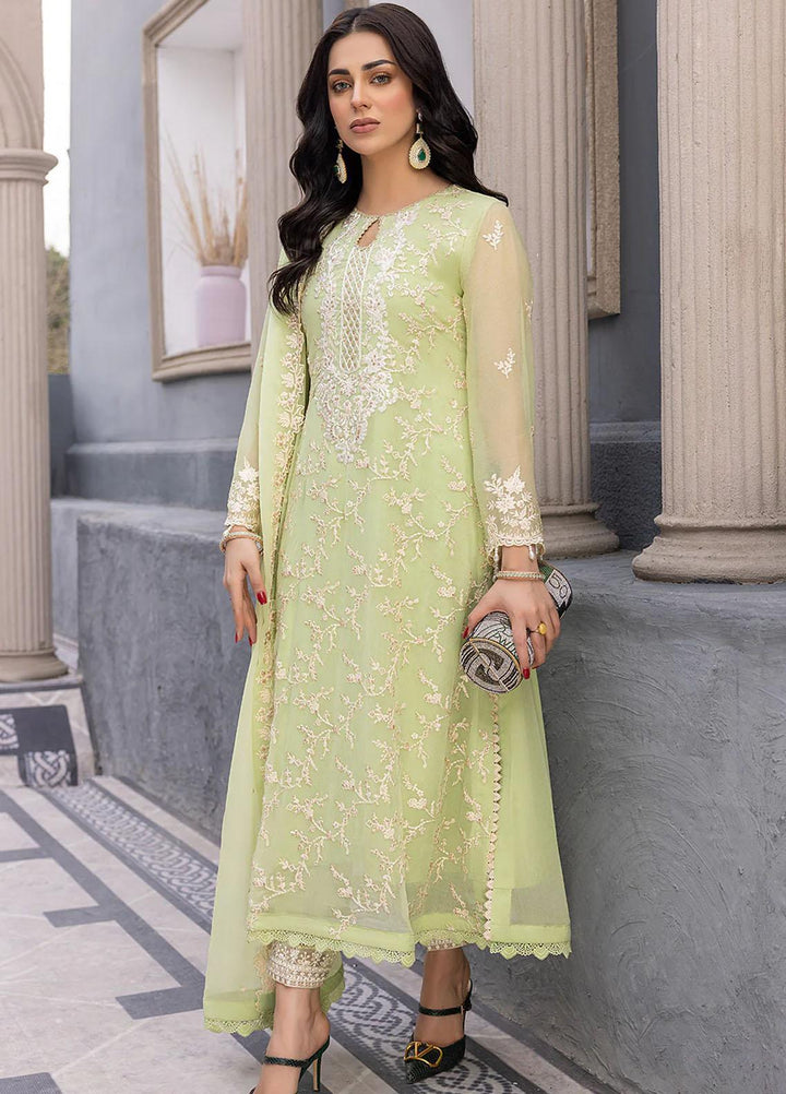 Ensembles By Azure Embroidered Chiffon Suits Unstitched 3 Piece AZU23EC Mint Muse - Festive Collection