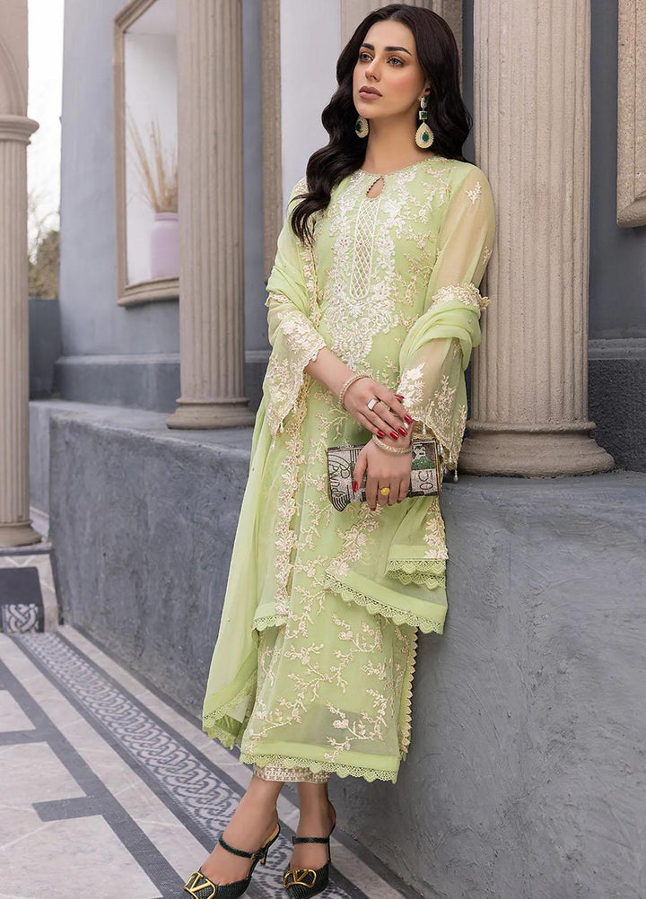 Ensembles By Azure Embroidered Chiffon Suits Unstitched 3 Piece AZU23EC Mint Muse - Festive Collection