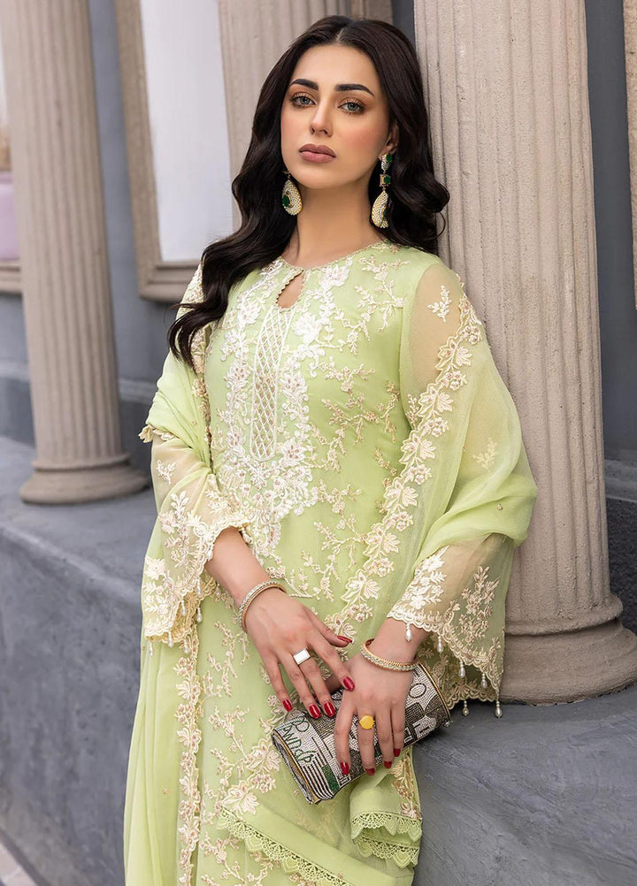 Ensembles By Azure Embroidered Chiffon Suits Unstitched 3 Piece AZU23EC Mint Muse - Festive Collection