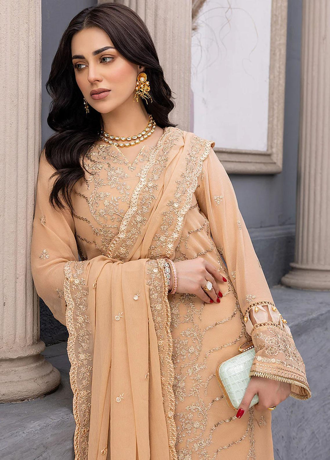 Ensembles By Azure Embroidered Chiffon Suits Unstitched 3 Piece AZU23EC Allure - Festive Collection