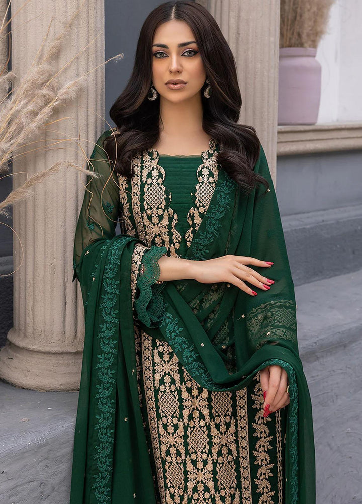 Ensembles By Azure Embroidered Chiffon Suits Unstitched 3 Piece AZU23EC Aquamarine - Festive Collection