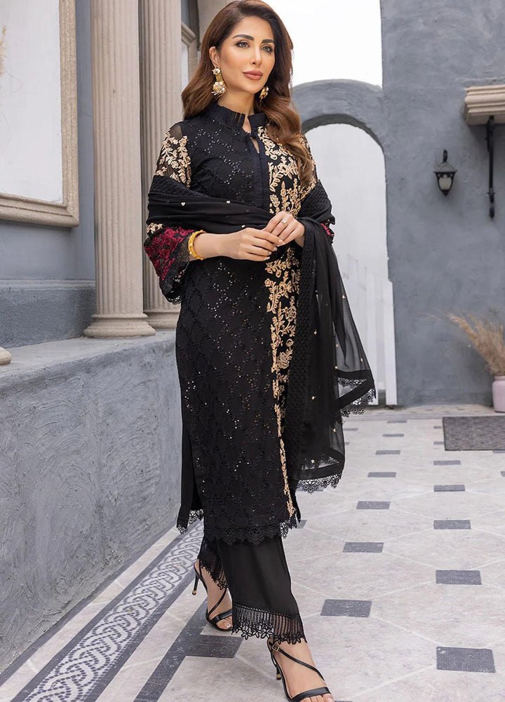 Ensembles By Azure Embroidered Chiffon Suits Unstitched 3 Piece AZU23EC Floral Rush - Festive Collection