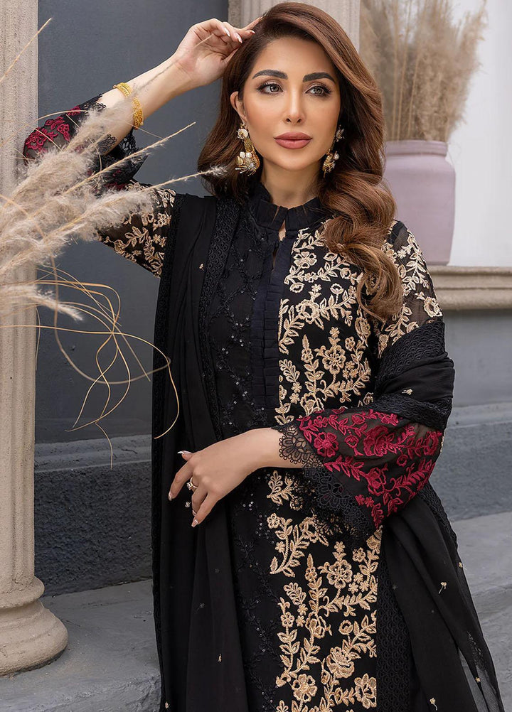 Ensembles By Azure Embroidered Chiffon Suits Unstitched 3 Piece AZU23EC Floral Rush - Festive Collection