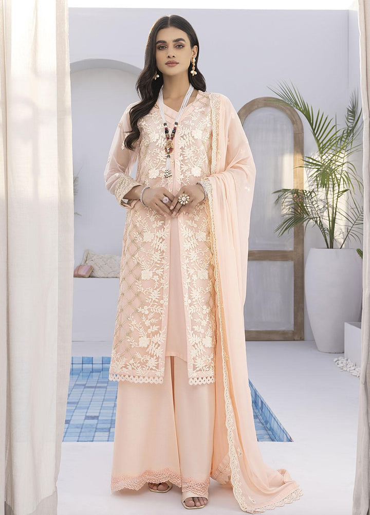 Ensembles by Azure Embroidered Organza Suits Unstitched 4 Piece AZU22EC-V2 ES-011 Evening Glaze - Luxury Collection