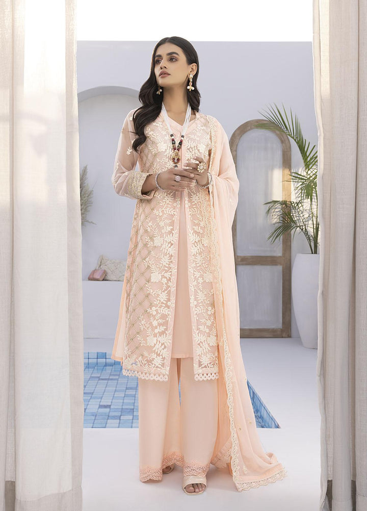 Ensembles by Azure Embroidered Organza Suits Unstitched 4 Piece AZU22EC-V2 ES-011 Evening Glaze - Luxury Collection