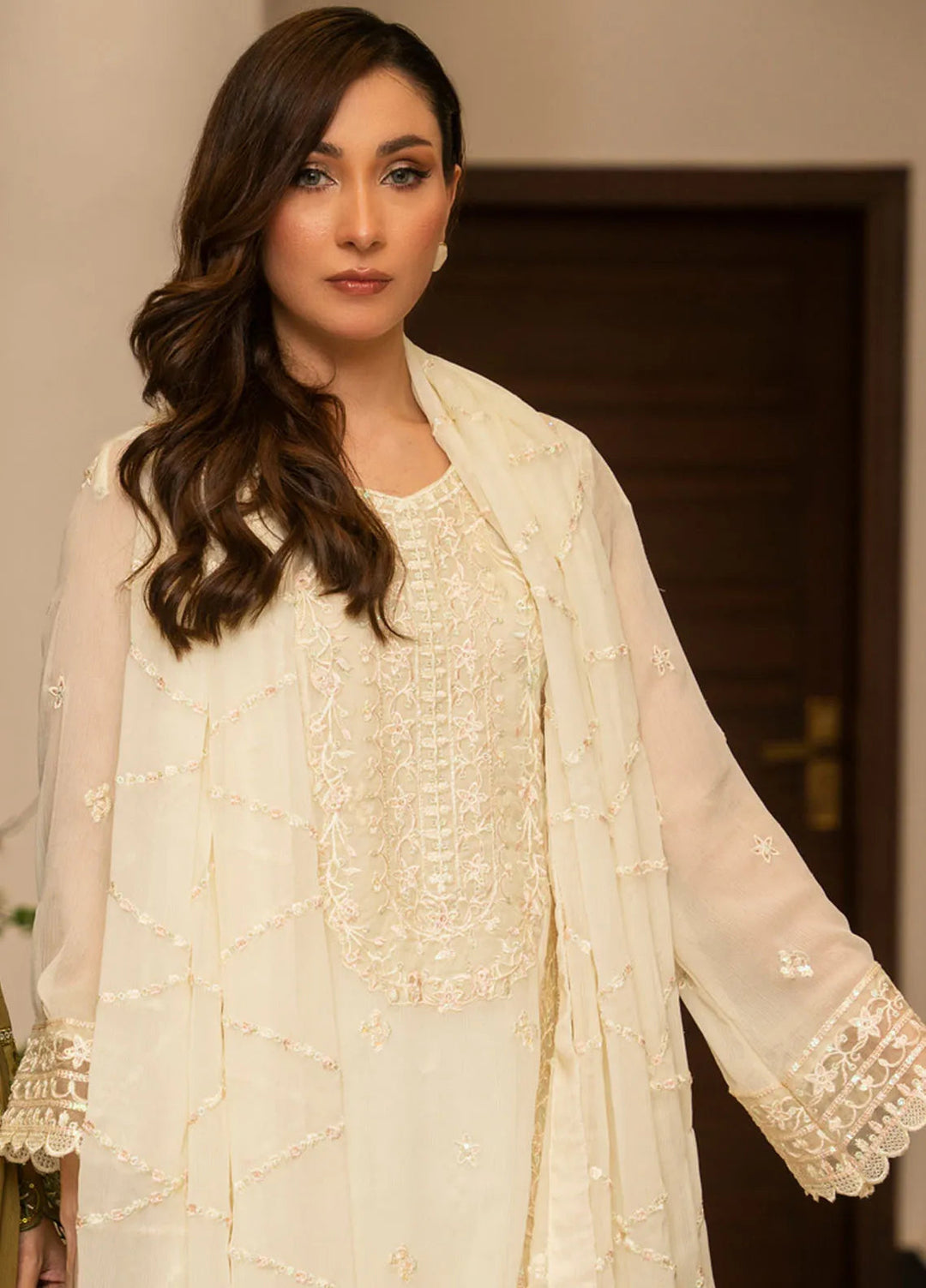 Ensembles by Zouj Embroidered Chiffon Suit Unstitched 3 Piece ZJ24EC ZJCH-009 - Festive Collection