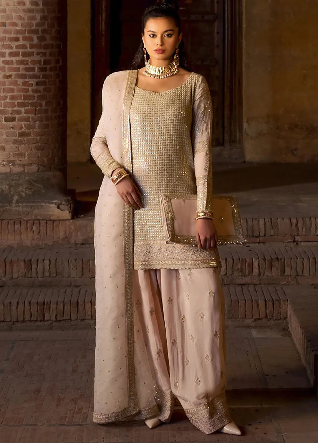 Erum Khan Pret Embroidered Raw Silk 3 Piece Suit Zeb un Nisa