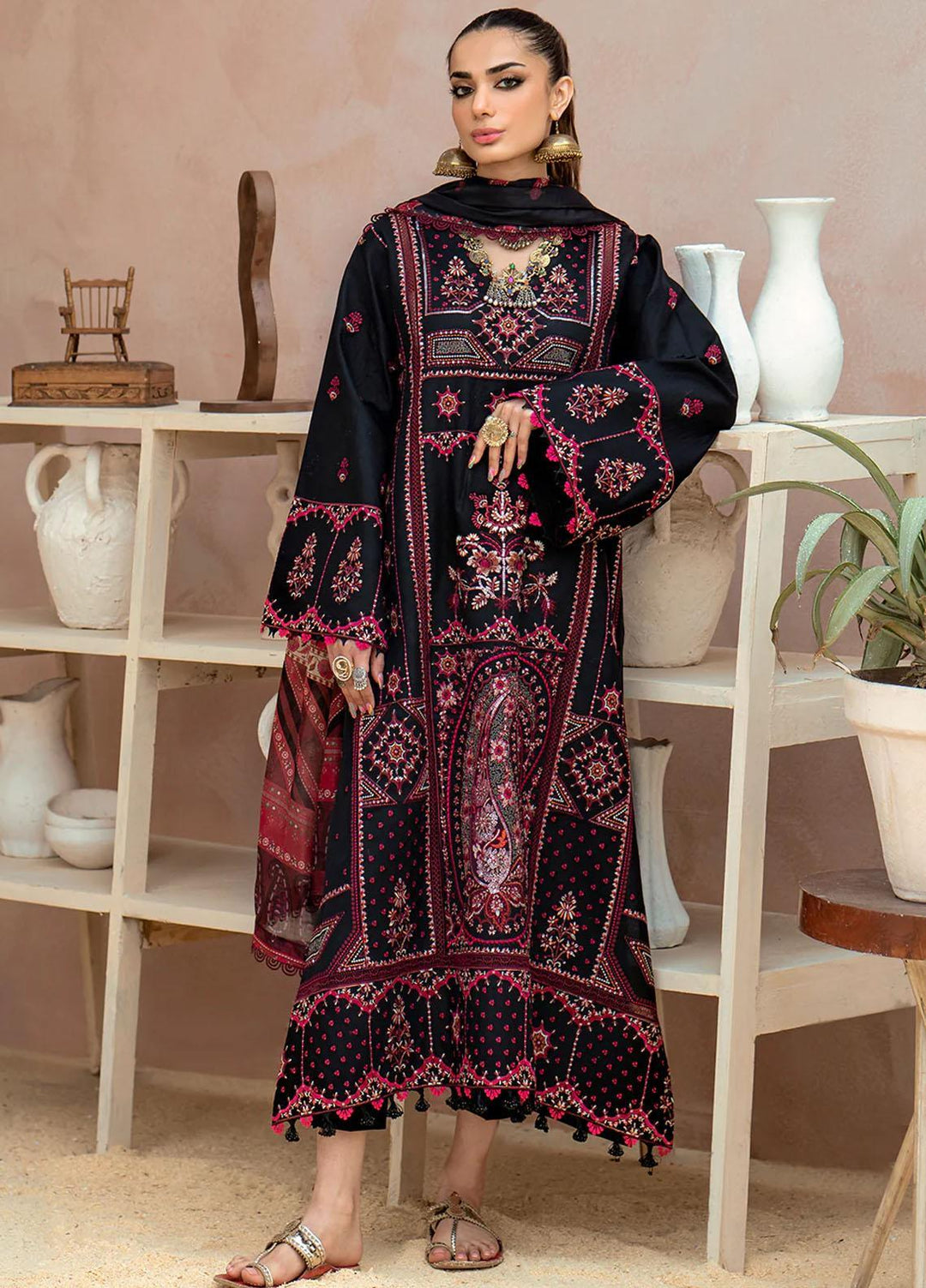 Esha Eshaal By Bin Ilyas Embroidered Lawn Suits Unstitched 3 Piece BI23EE 911-B - Summer Collection
