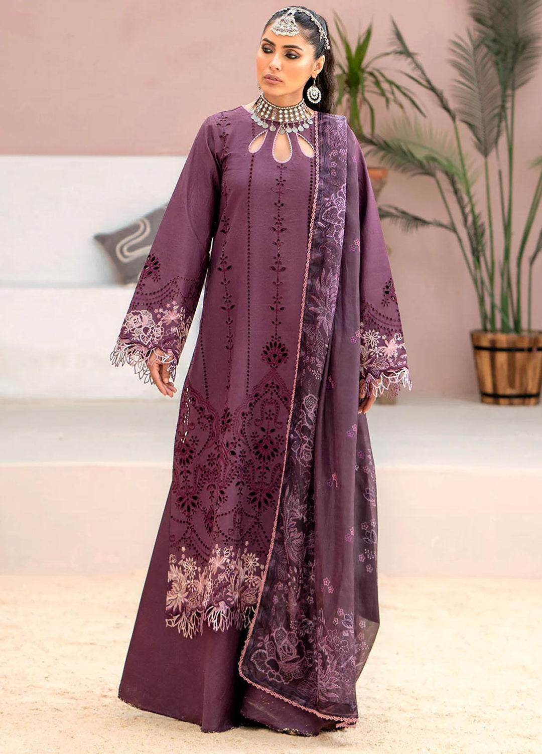 Esha Eshaal By Bin Ilyas Embroidered Lawn Suits Unstitched 3 Piece BI23EE 914-A - Summer Collection