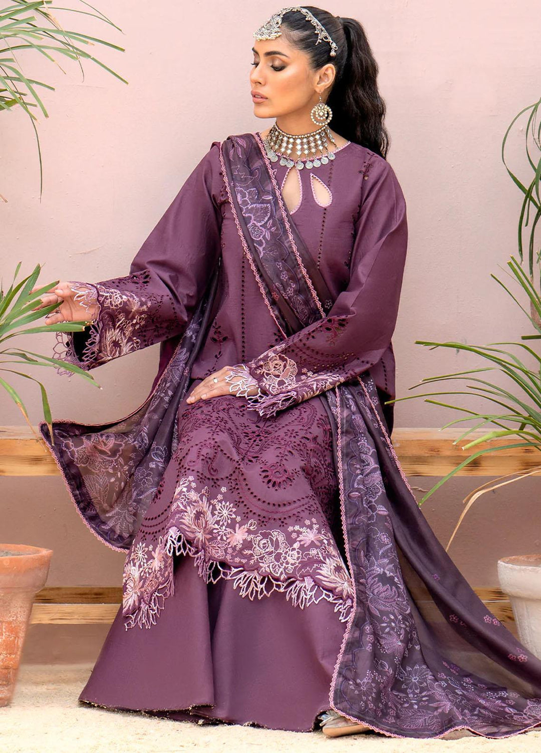 Esha Eshaal By Bin Ilyas Embroidered Lawn Suits Unstitched 3 Piece BI23EE 914-A - Summer Collection