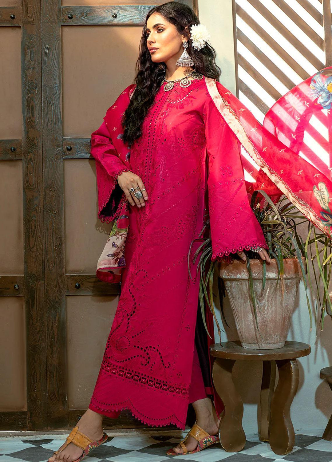 Esha Eshaal By Bin Ilyas Embroidered Lawn Suits Unstitched 3 Piece BI23EE 917-A - Summer Collection