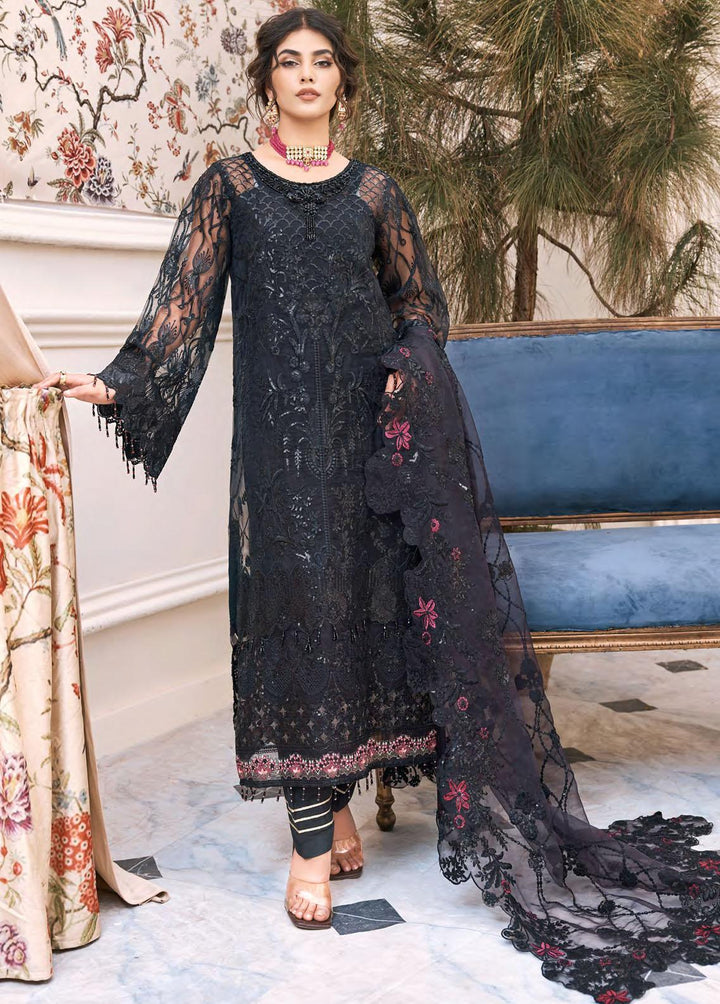 Eshaal By Emaan Adeel Embroidered Organza Suits Unstitched 3 Piece EA23E ESH-05 - Luxury Collection