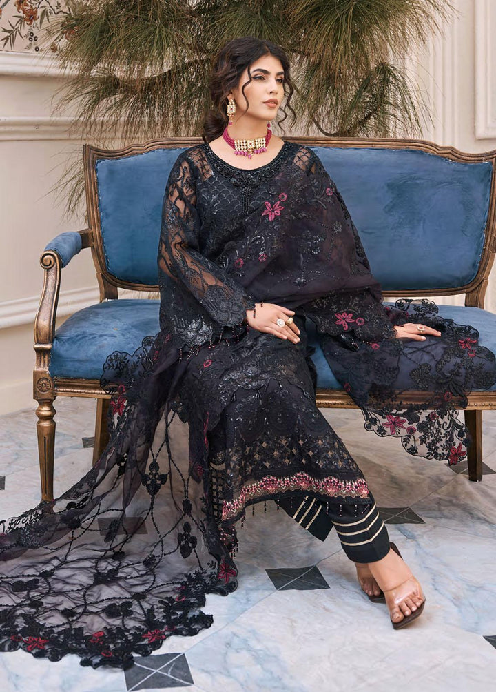 Eshaal By Emaan Adeel Embroidered Organza Suits Unstitched 3 Piece EA23E ESH-05 - Luxury Collection
