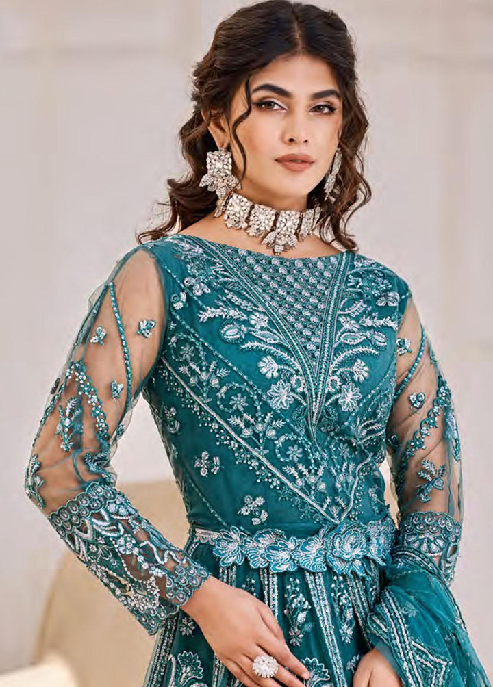 Eshaal By Emaan Adeel Embroidered Net Suits Unstitched 3 Piece EA23E ESH-06 - Luxury Collection