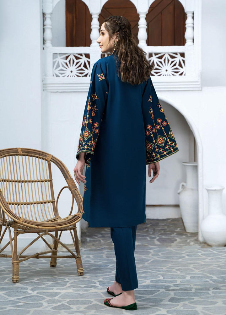 Esra Fashion Casual Pret Embroidered Lawn Kurtis D-03 DARK BLUE