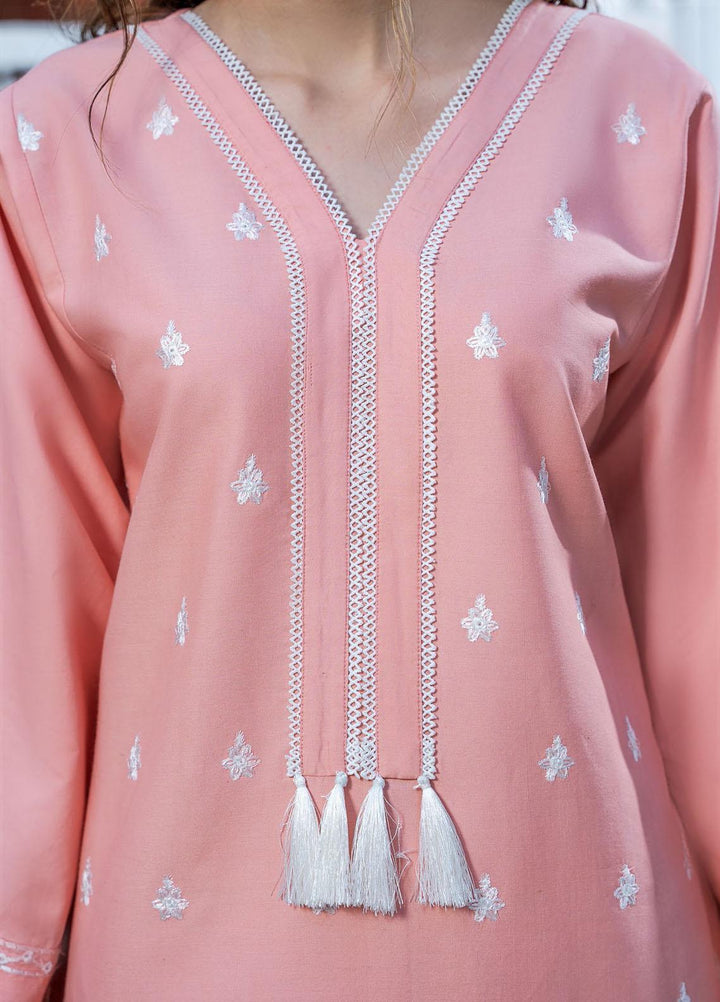 Esra Fashion Casual Pret Embroidered Lawn Kurtis D-04 PINK