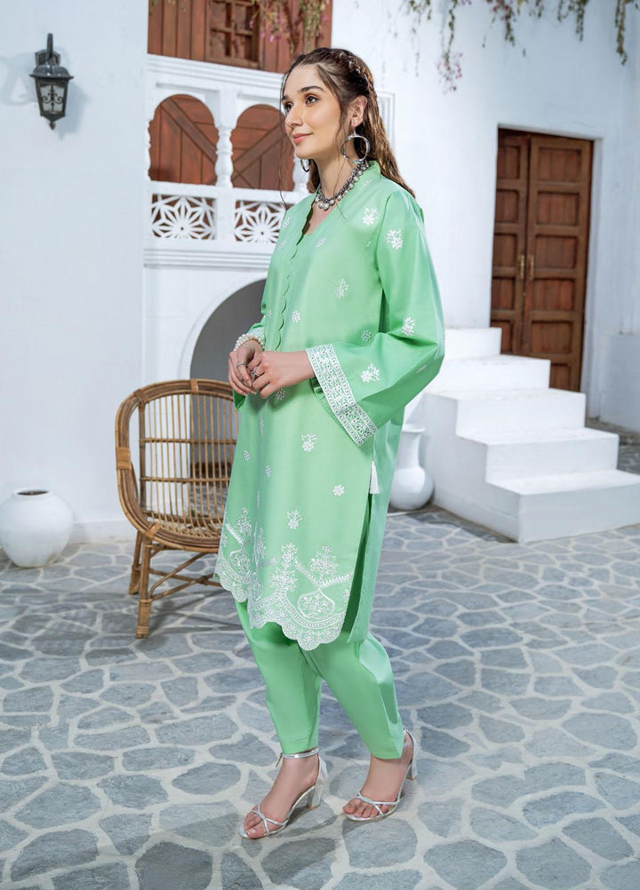 Esra Fashion Casual Pret Embroidered Lawn Kurtis D-06 GREEN