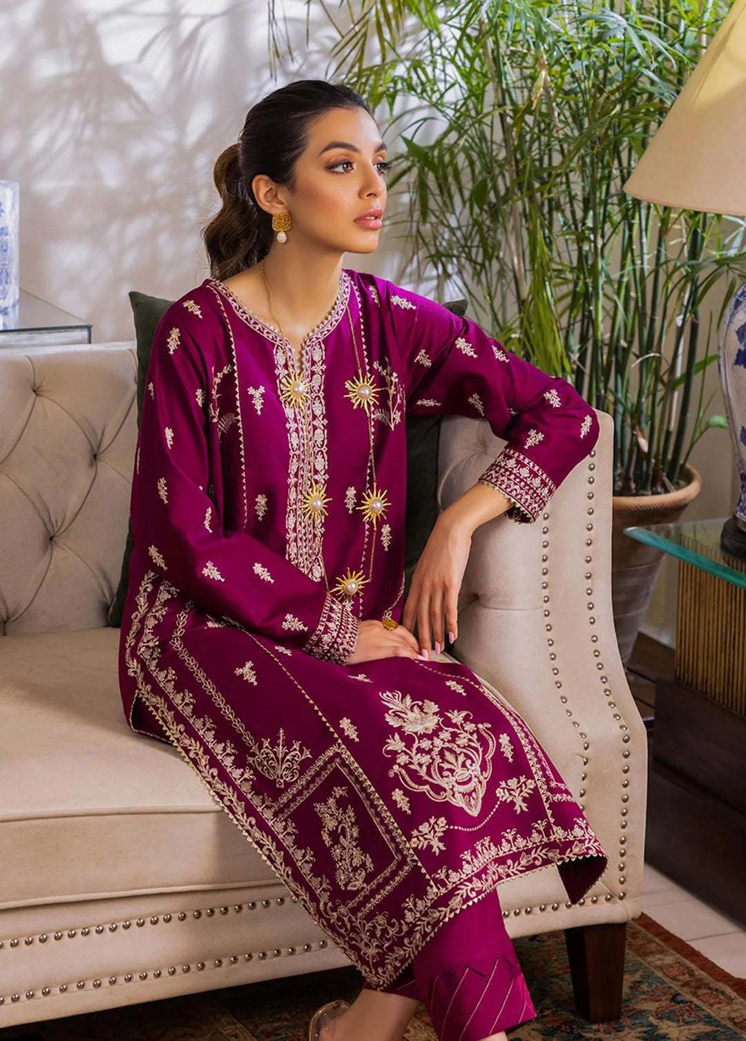 Essential By Asim Jofa Embroidered Cambric Suits Unstitched 2 Piece ...
