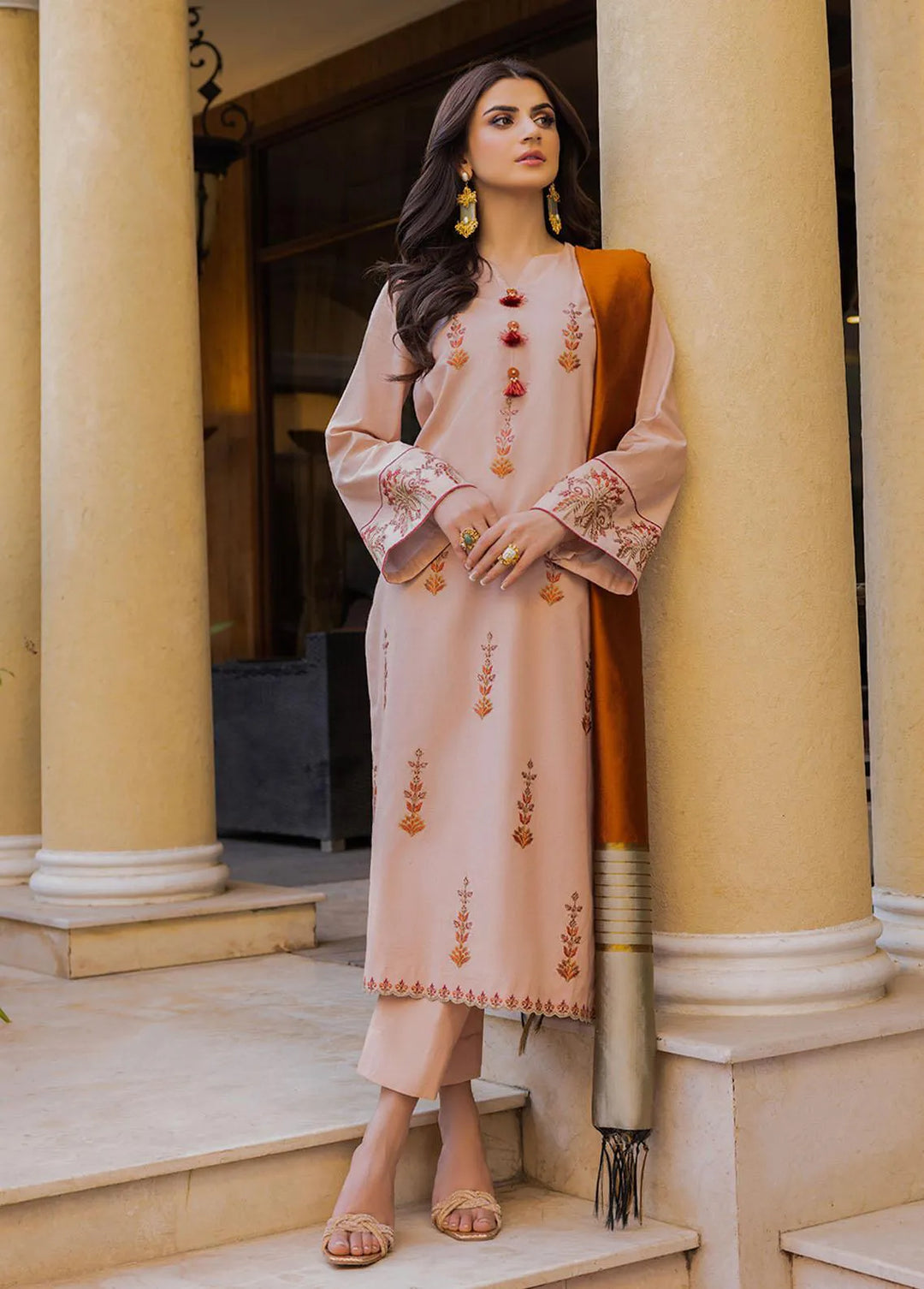 Essential By Asim Jofa Embroidered Cambric Unstitched Suit 2 Piece AJ23EE AJPE-36 - Eid Collection