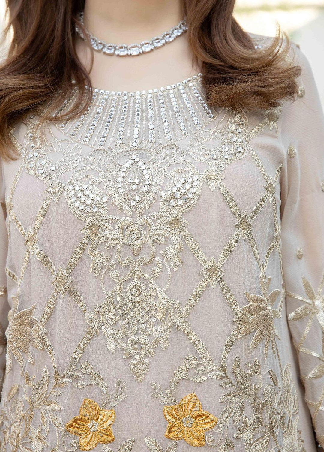 Esta Bonita By Imrozia Embroidered Chiffon Suits Unstitched 3 Piece IMP23EB M-12 Luna - Premium Collection
