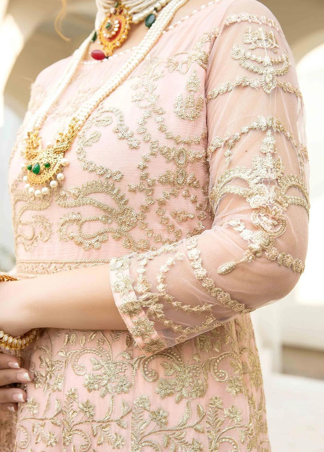 Esta Bonita By Imrozia Embroidered Chiffon Suits Unstitched 3 Piece IMP23EB M-16 Pale Bloom - Premium Collection
