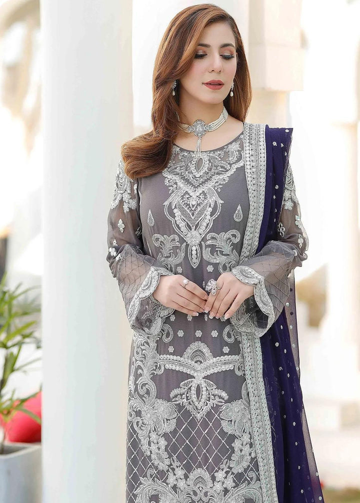 Esta Bonita By Imrozia Embroidered Chiffon Suits Unstitched 3 Piece IMP23EB M-20 Insomnia - Premium Collection