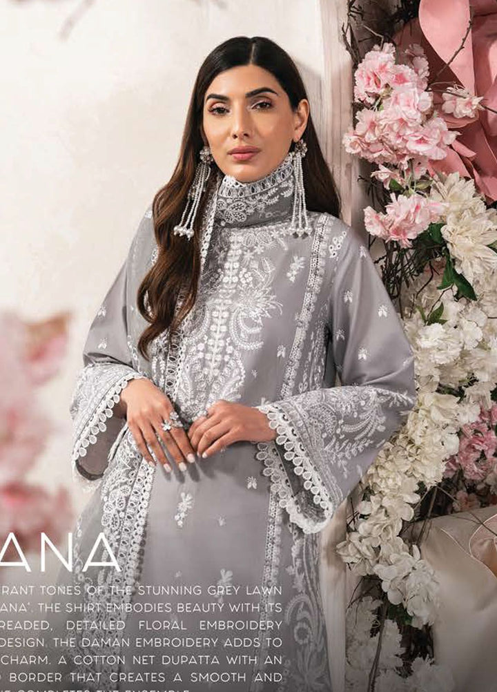Eudora By Ayzel Embroidered Lawn Suits Unstitched 3 Piece AAF24E D-01 Arana - Luxury Summer Collection