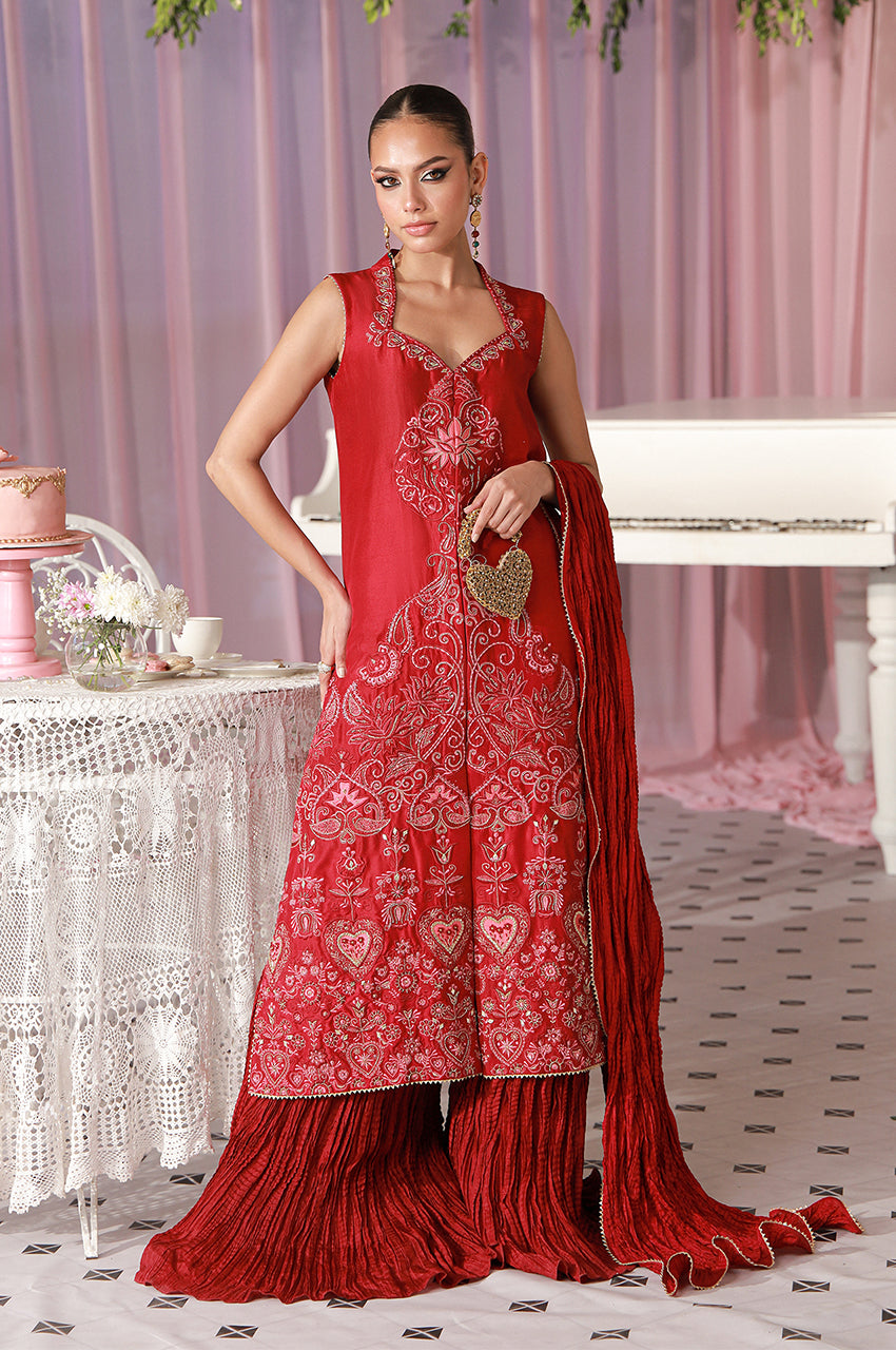 Sera From Nizka By Nida Rehan RTW Embroidered Chiffon 3 Piece Suit Arza - Festive Collection
