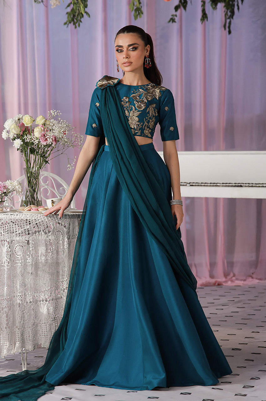 Sera From Nizka By Nida Rehan RTW Embroidered Organza 3 Piece Suit Maera - Festive Collection