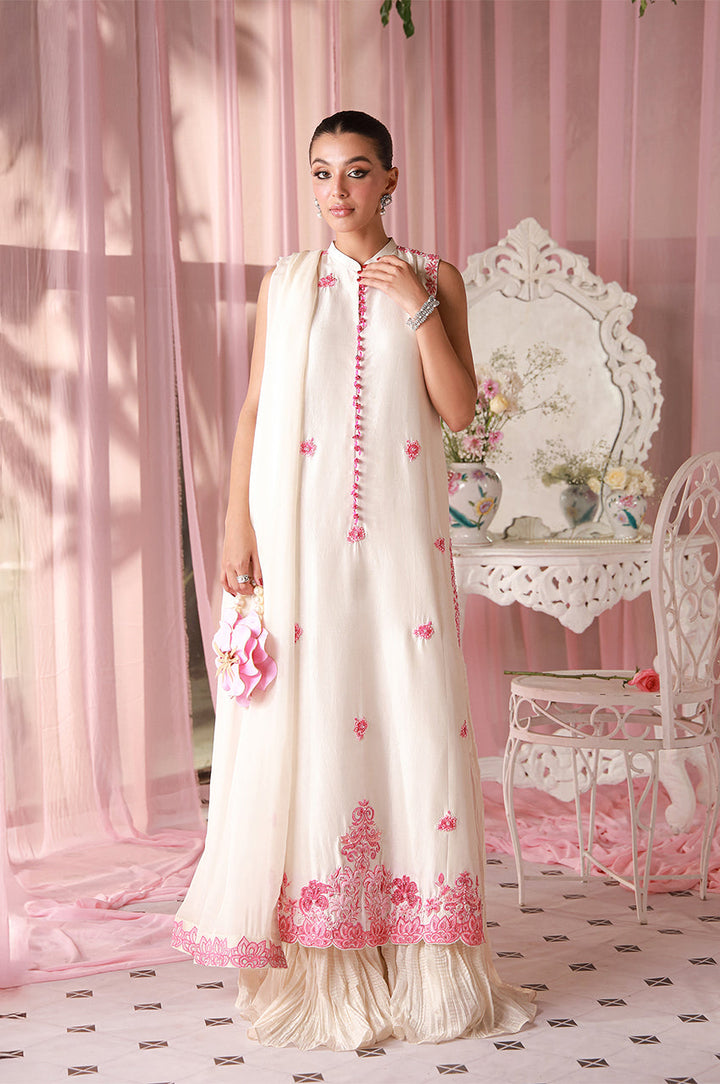 Sera From Nizka By Nida Rehan RTW Embroidered Khaddi Net 3 Piece Suit Ivora - Festive Collection