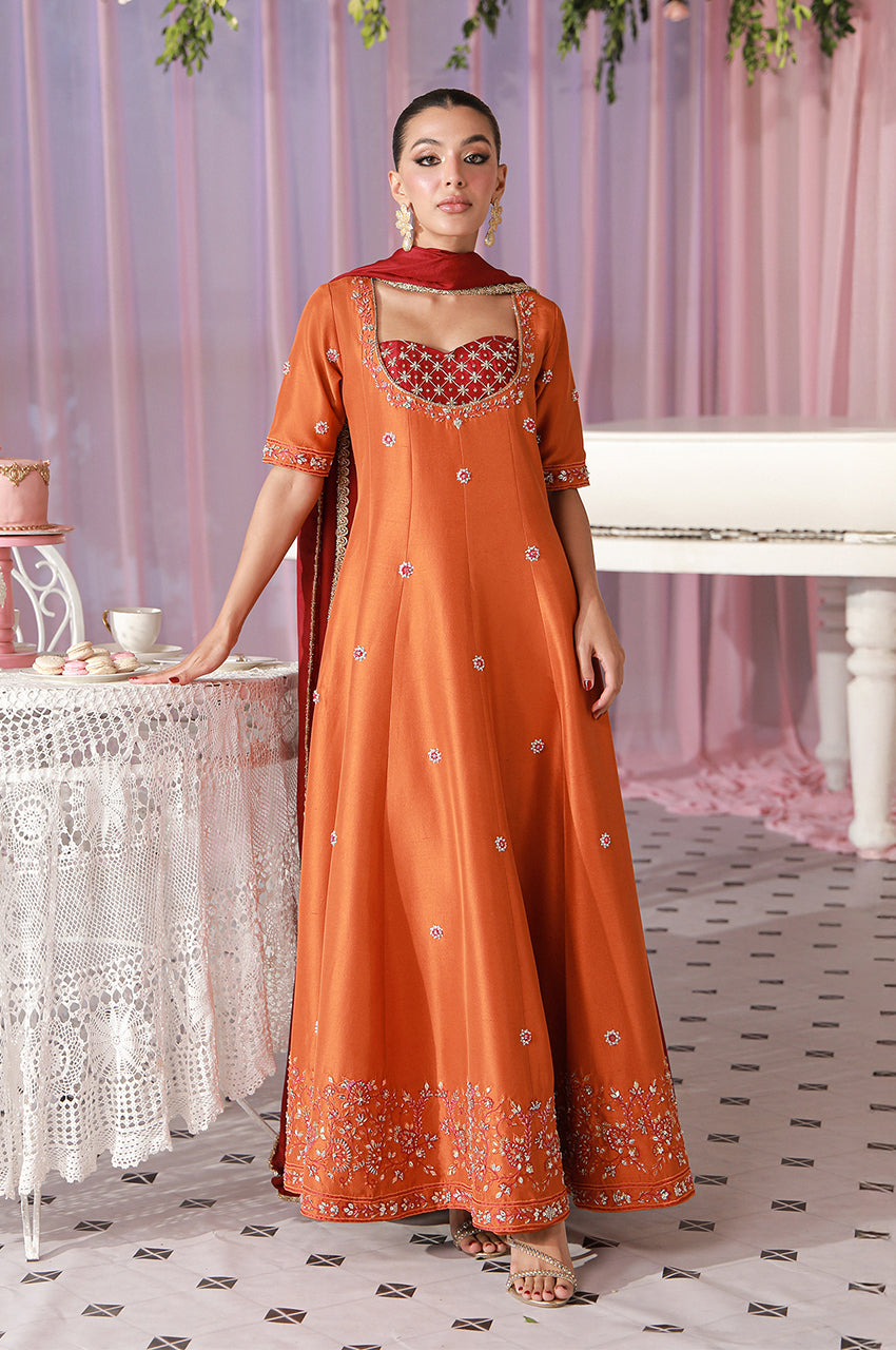 Sera From Nizka By Nida Rehan RTW Hand work Raw Silk 3 Piece Suit Zarel - Festive Collection