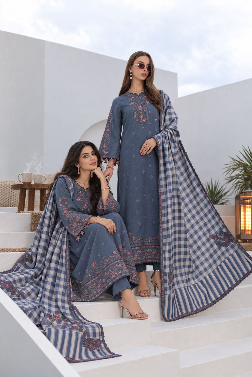 Noor Pashmina Shawl by Saadia Asad Unstitched Embroidered Jacquard 3 Piece Suit SA26UNW D3 - Winter Collection
