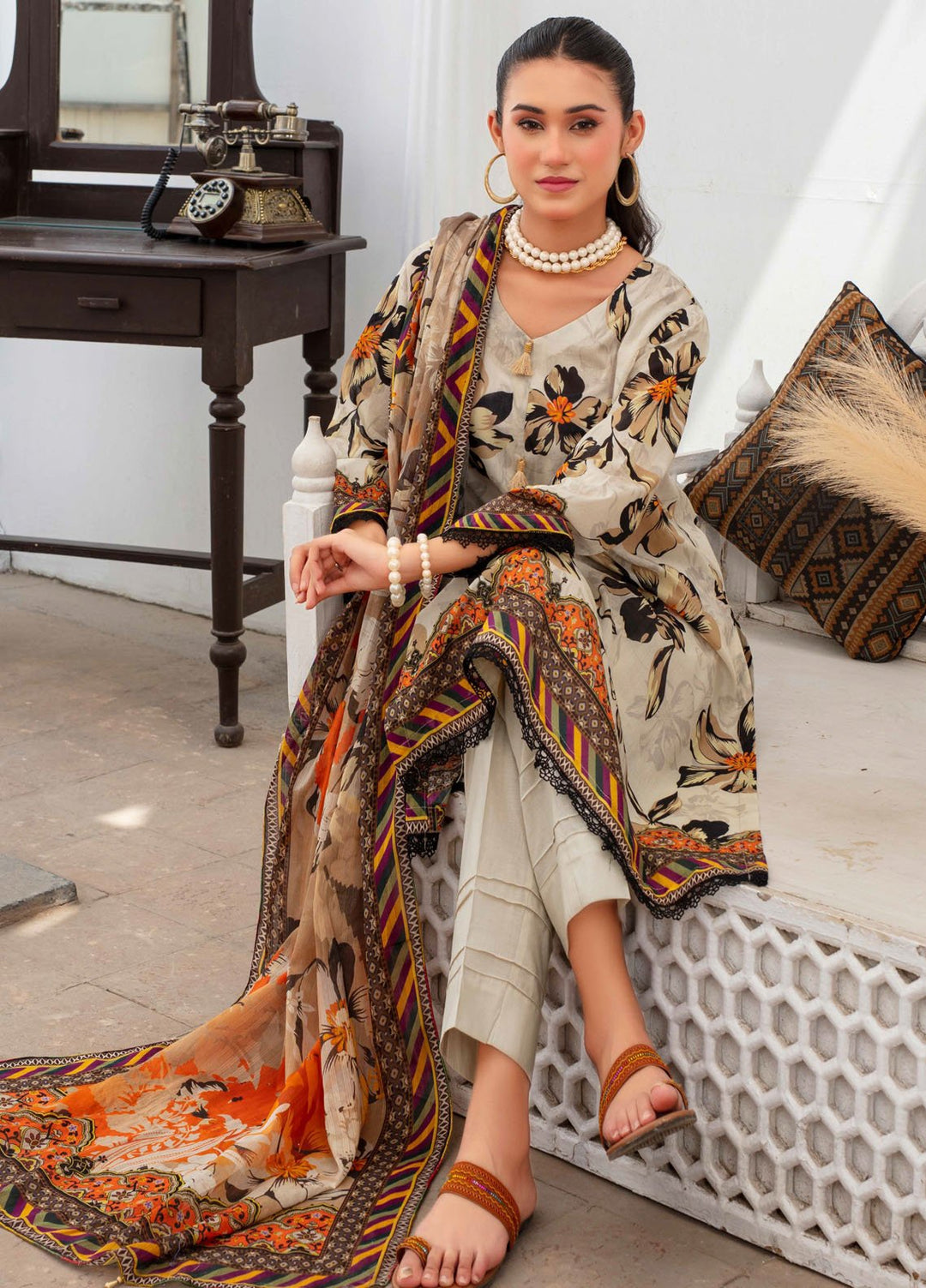 Fabiha by Feroza Digital Printed Lawn Suits Unstitched 3 Piece FZ25FDP D-2 - Summer Collection
