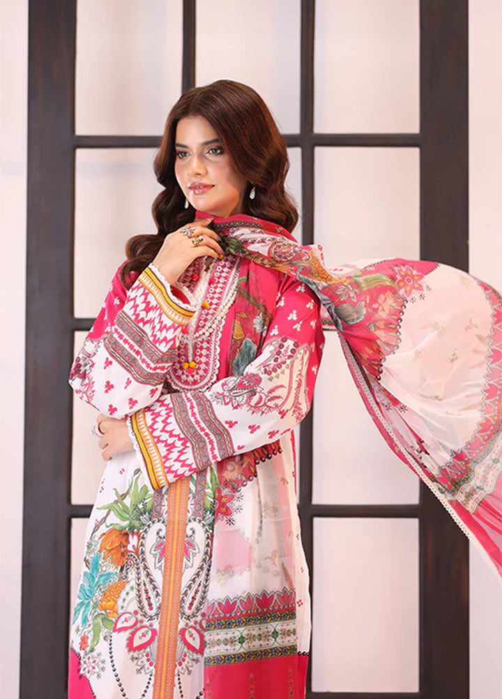 La Elise Women Unstitched Embroidered Lawn 3 Piece Suit 0001207 Sarah - Casual Collection