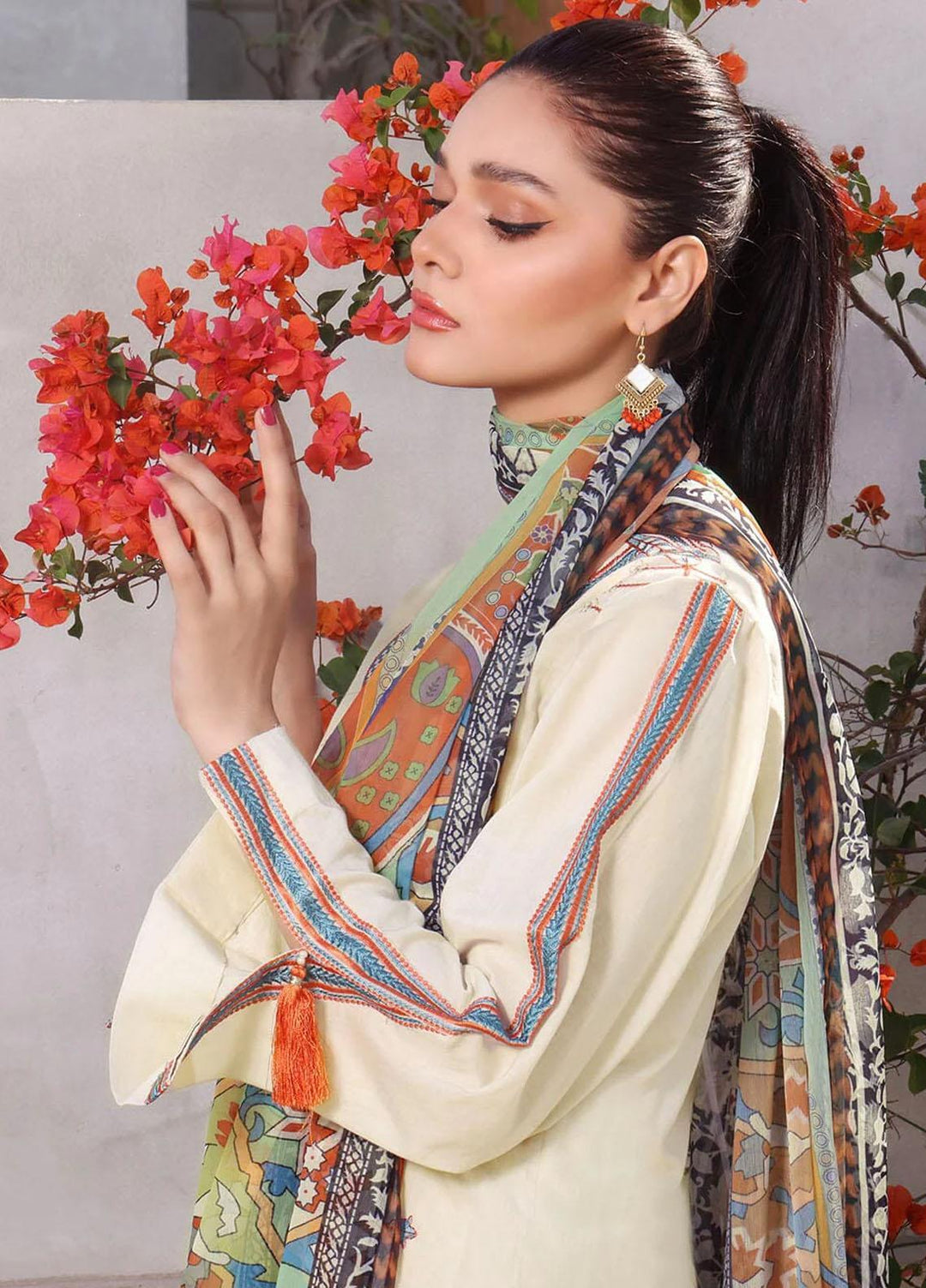 Faha By Khas Embroidered Lawn Suits Unstitched 3 Piece KHS23F KCE-1788 - Summer Collection