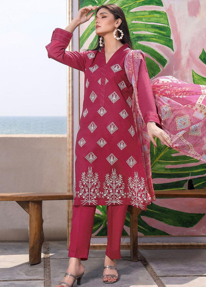 Faha By Khas Embroidered Lawn Suits Unstitched 3 Piece KHS23F KCE-1789 - Summer Collection